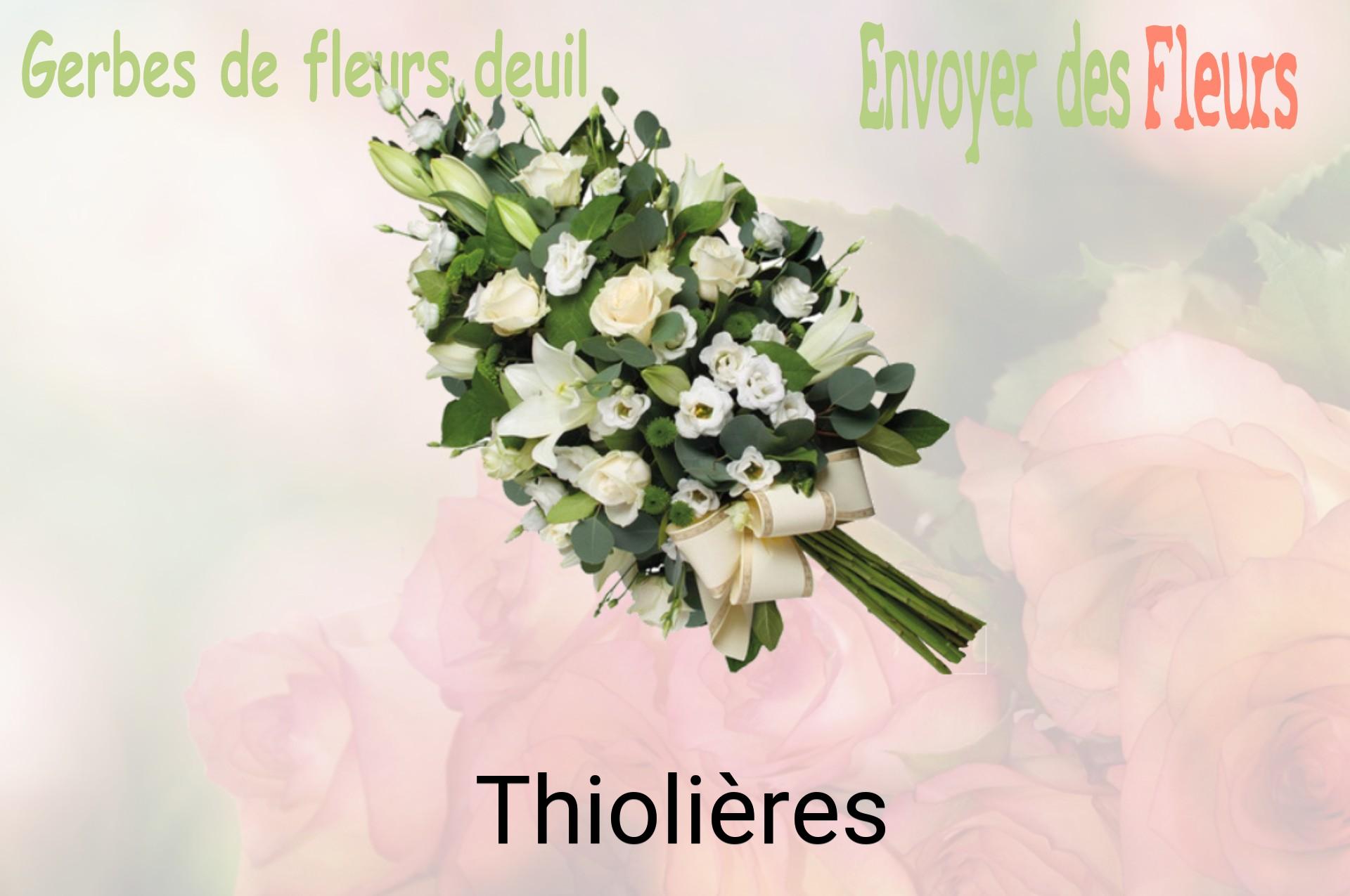 Gerbe de fleurs de deuil livrée à Thiolières
